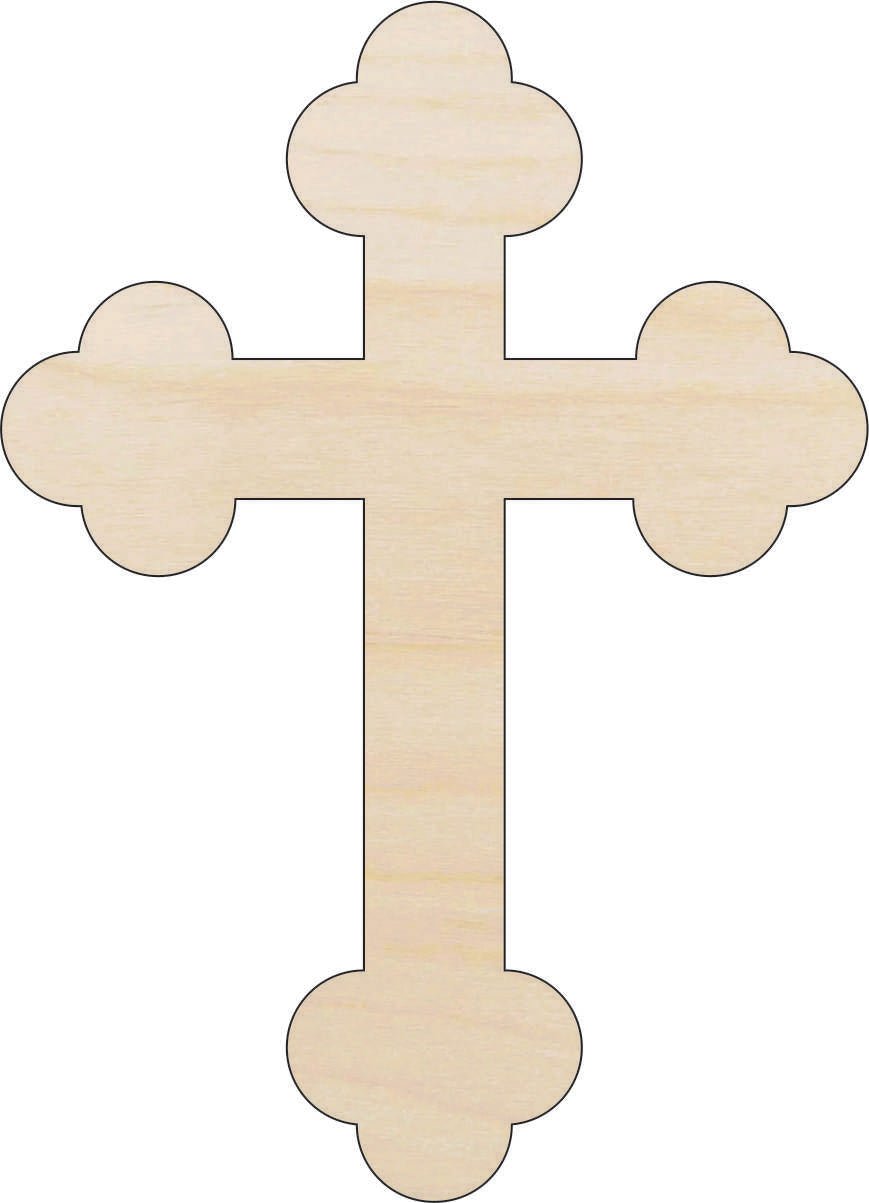 Cross Wood Craft Shape - Laser Cut Baltic Birch Unfinished DIY Wood Art Supplies REL77 - The Wood Shape Store