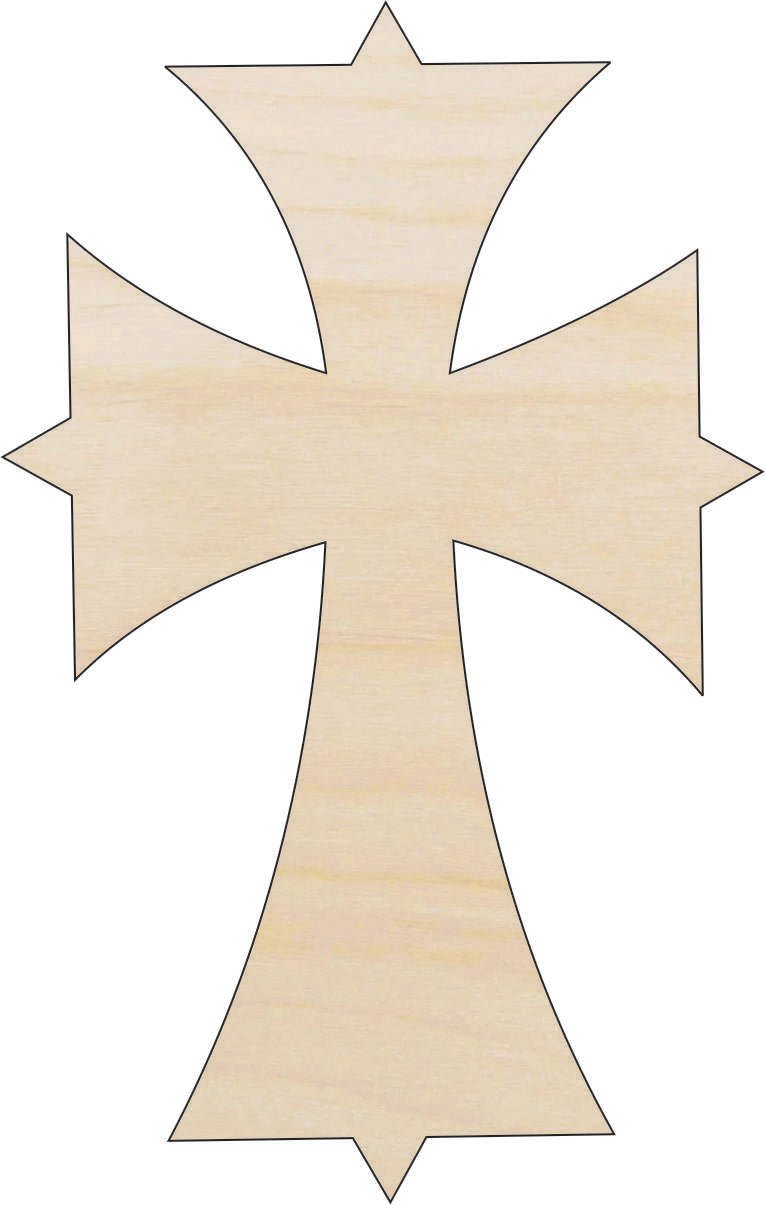 Cross Wood Craft Shape - Laser Cut Baltic Birch Unfinished DIY Wood Art Supplies REL78 - The Wood Shape Store