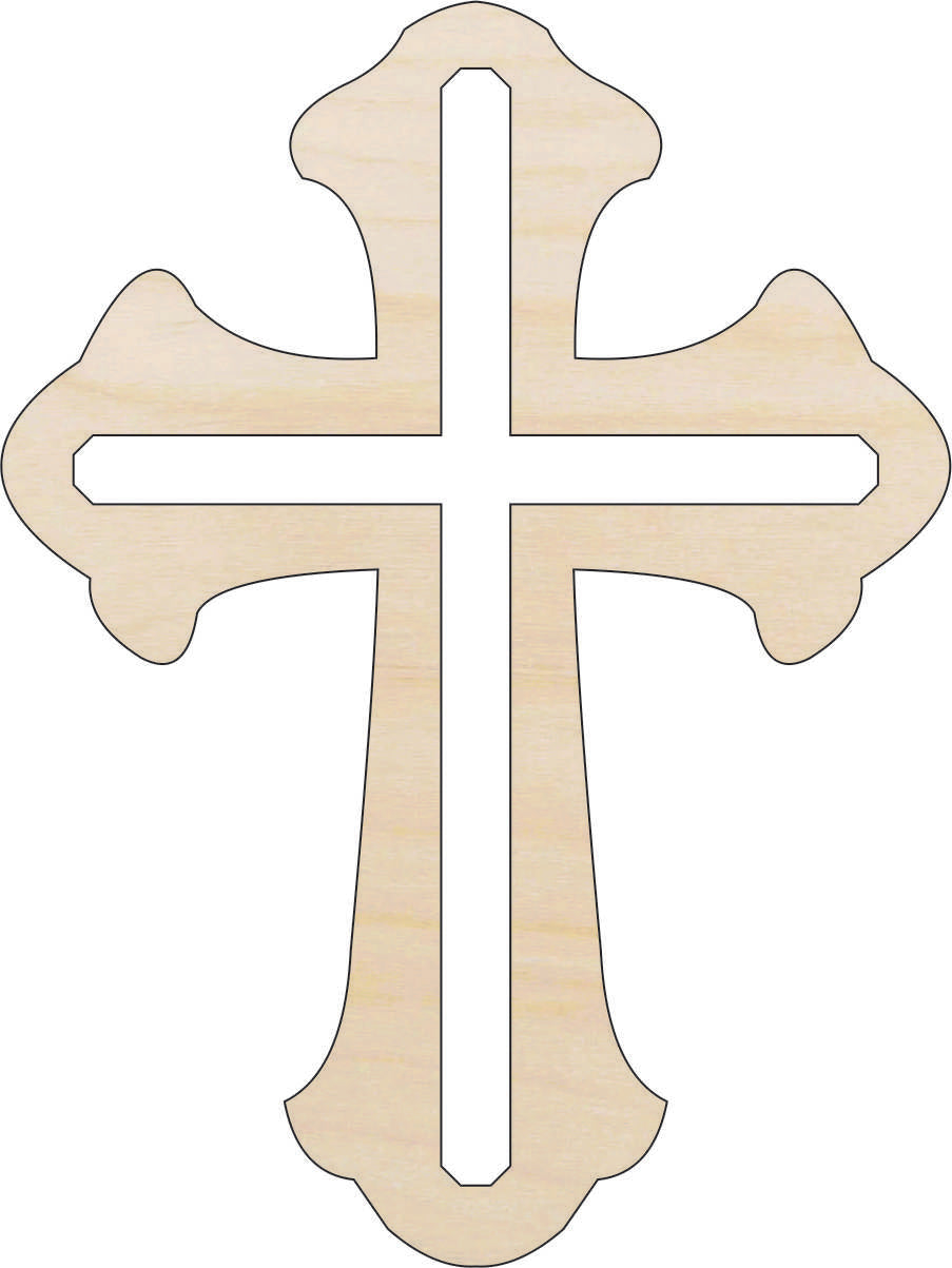 Cross - Laser Cut Out Unfinished Wood Craft Shape REL79 Cross - Laser Cut Out Unfinished Wood Craft Shape REL79