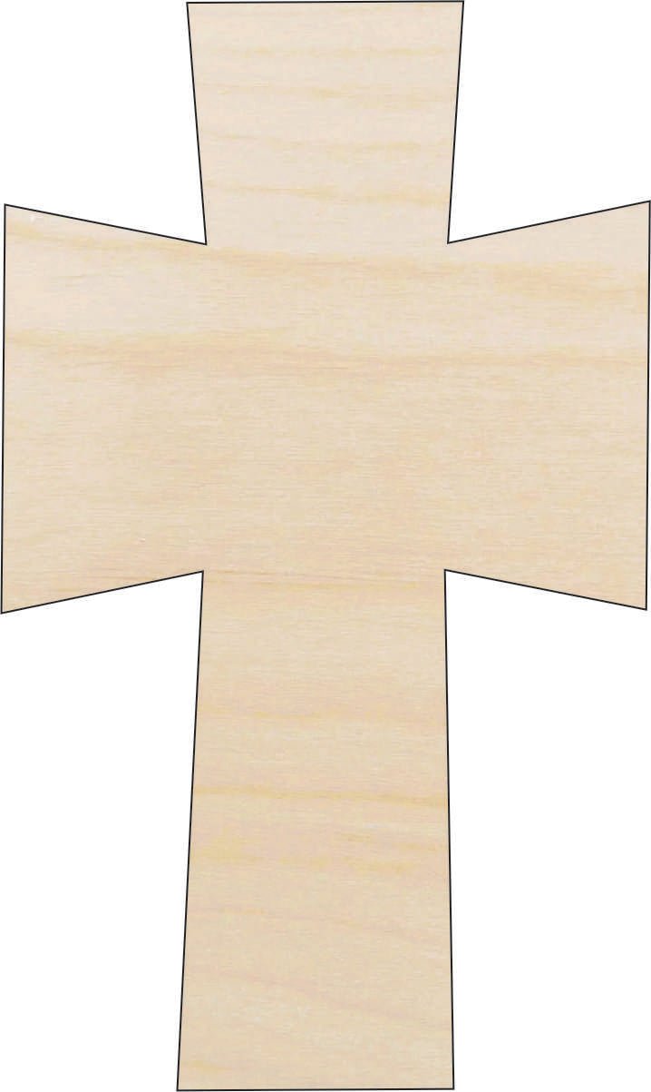 Cross Wood Craft Shape - Laser Cut Baltic Birch Unfinished DIY Wood Art Supplies REL7 - The Wood Shape Store
