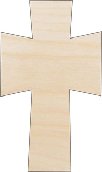 Cross Wood Craft Shape - Laser Cut Baltic Birch Unfinished DIY Wood Art Supplies REL7 - The Wood Shape Store