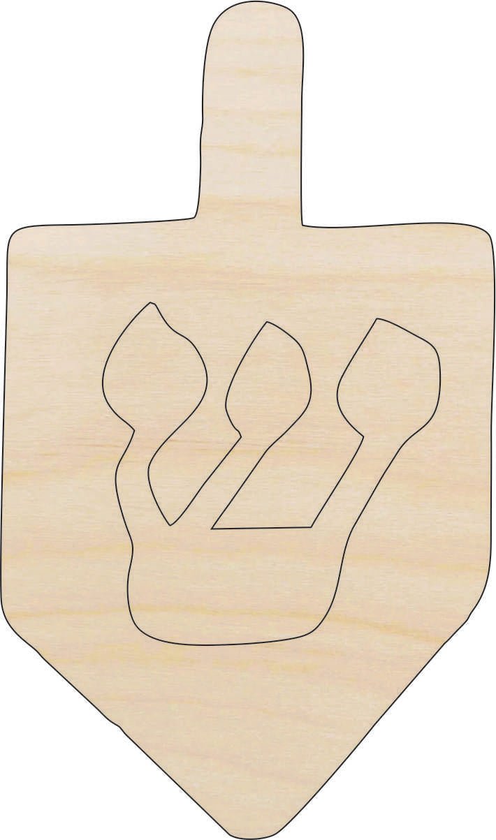 Dreidel Wood Craft Shape - Laser Cut Baltic Birch Unfinished DIY Wood Art Supplies REL82 - The Wood Shape Store