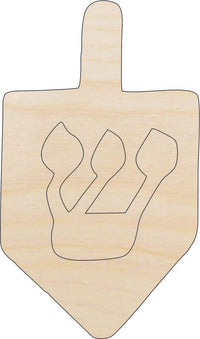 Dreidel Wood Craft Shape - Laser Cut Baltic Birch Unfinished DIY Wood Art Supplies REL82 - The Wood Shape Store