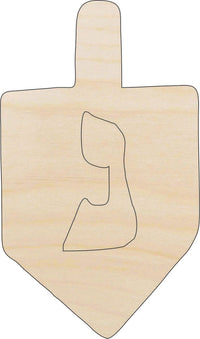 Dreidel Wood Craft Shape - Laser Cut Baltic Birch Unfinished DIY Wood Art Supplies REL83 - The Wood Shape Store