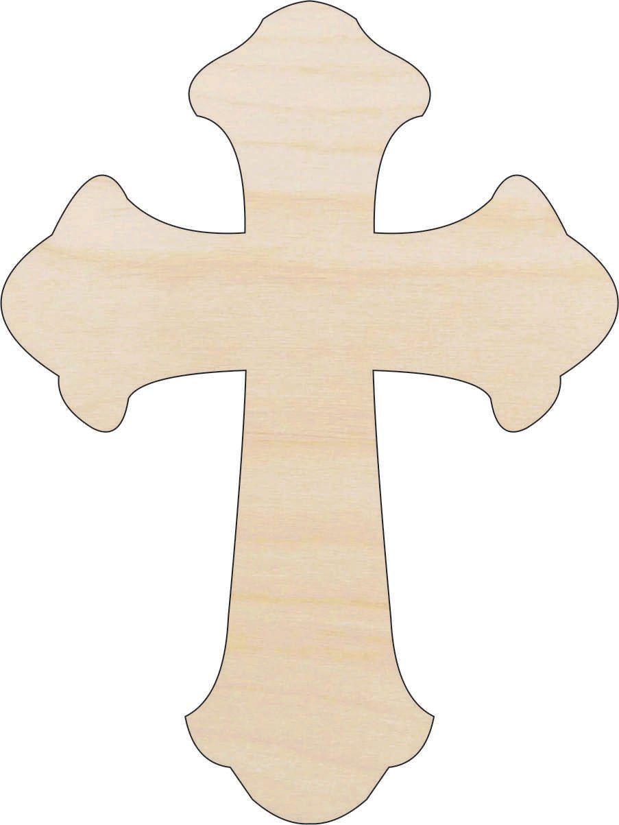 Cross Wood Craft Shape - Laser Cut Baltic Birch Unfinished DIY Wood Art Supplies REL88 - The Wood Shape Store