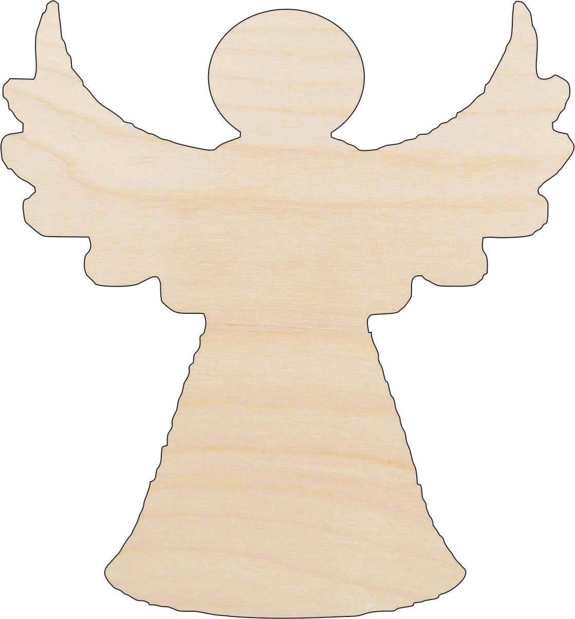 Angel Wood Craft Shape - Laser Cut Baltic Birch Unfinished DIY Wood Art Supplies REL89 - The Wood Shape Store