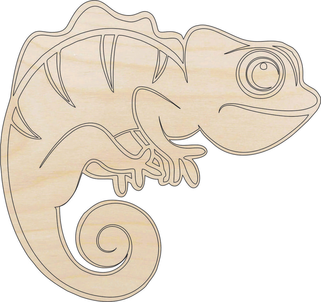 Lizard Chameleon - Laser Cut Out Unfinished Wood Craft Shape REP15