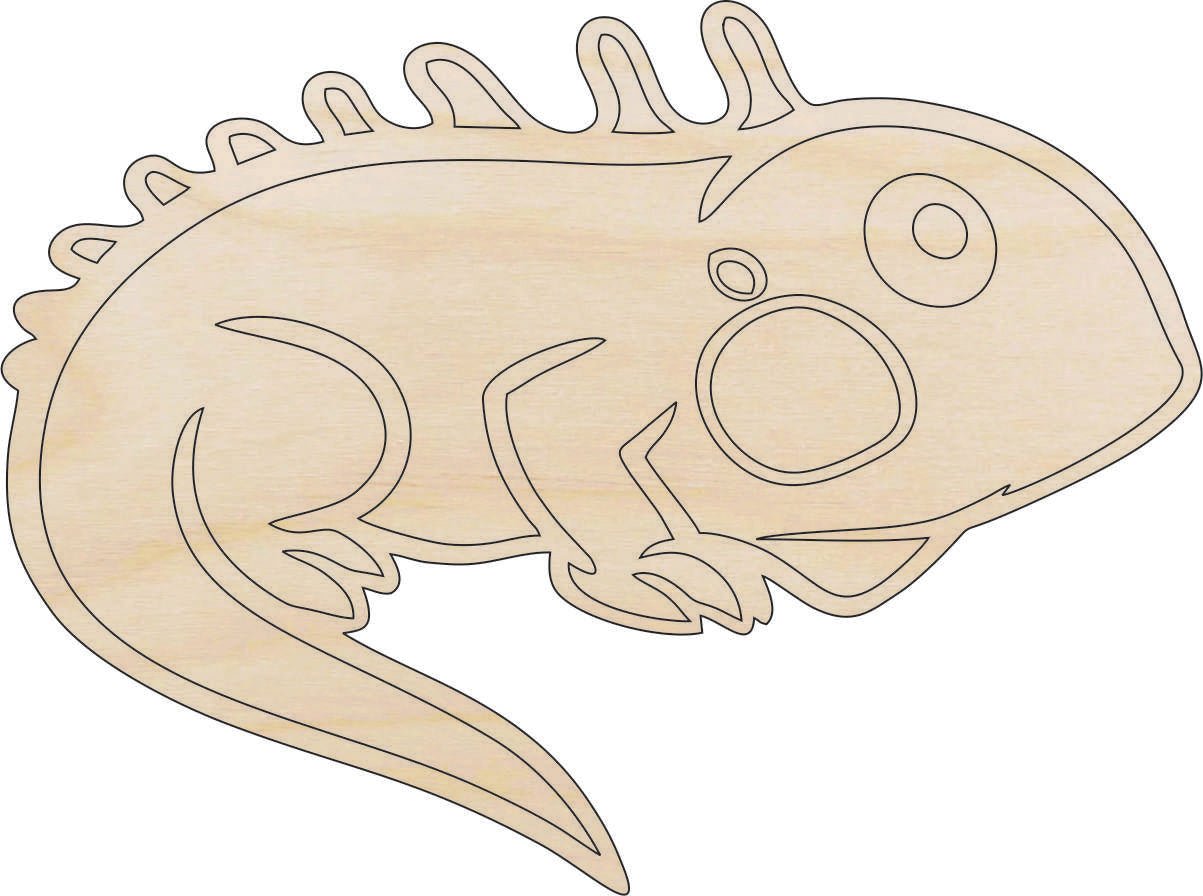 Iguana Wood Craft Shape - Laser Cut Baltic Birch Unfinished DIY Wood Art Supplies REP16 - The Wood Shape Store