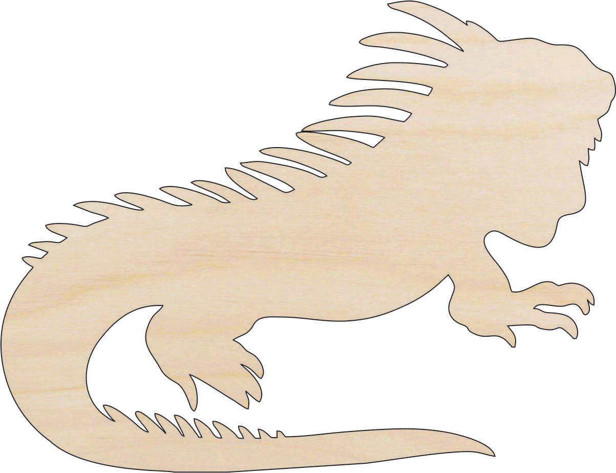 Lizard Iguana Wood Craft Shape - Laser Cut Baltic Birch Unfinished DIY Wood Art Supplies REP28 - The Wood Shape Store
