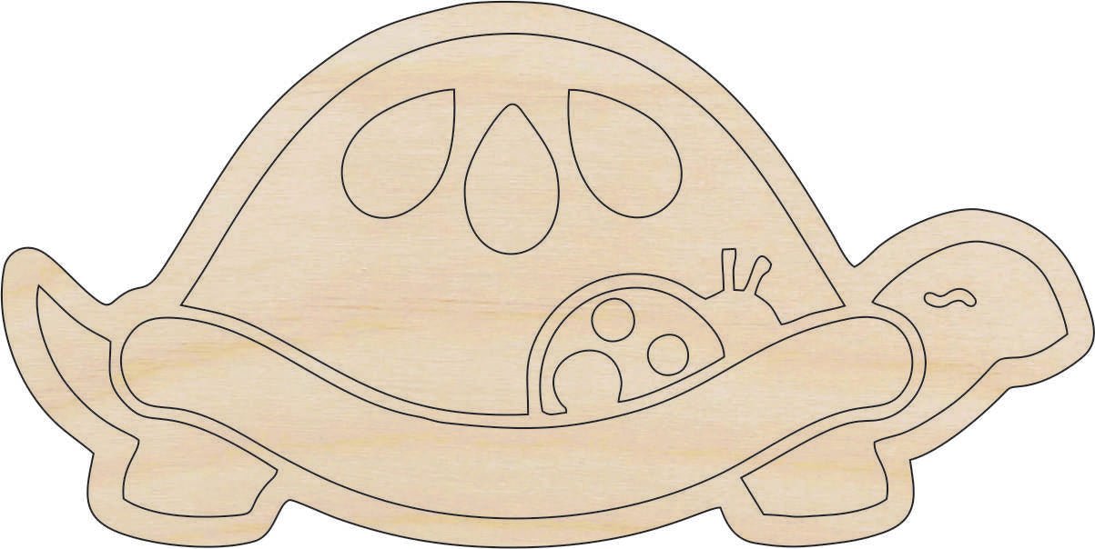 Turtle Wood Craft Shape - Laser Cut Baltic Birch Unfinished DIY Wood Art Supplies REP37 - The Wood Shape Store