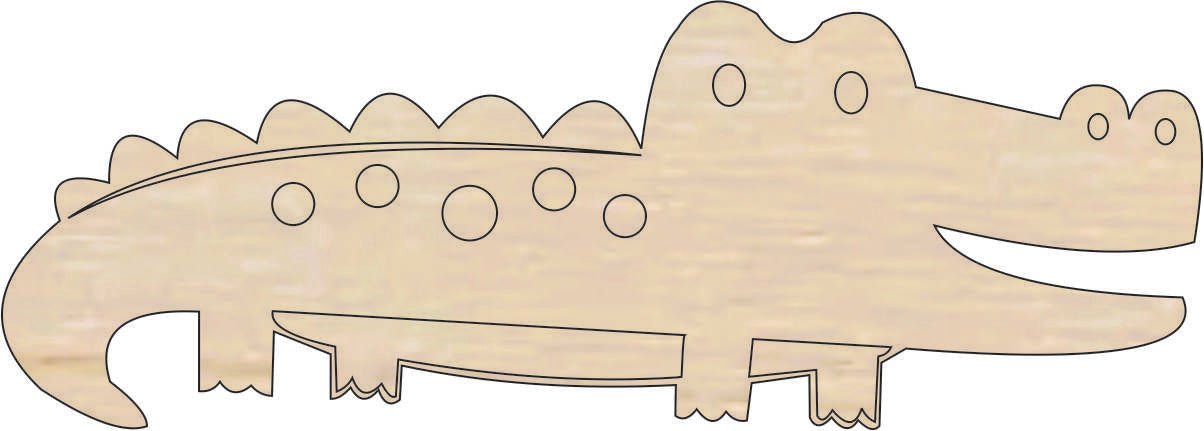 Alligator Wood Craft Shape - Laser Cut Baltic Birch Unfinished DIY Wood Art Supplies REP38 - The Wood Shape Store