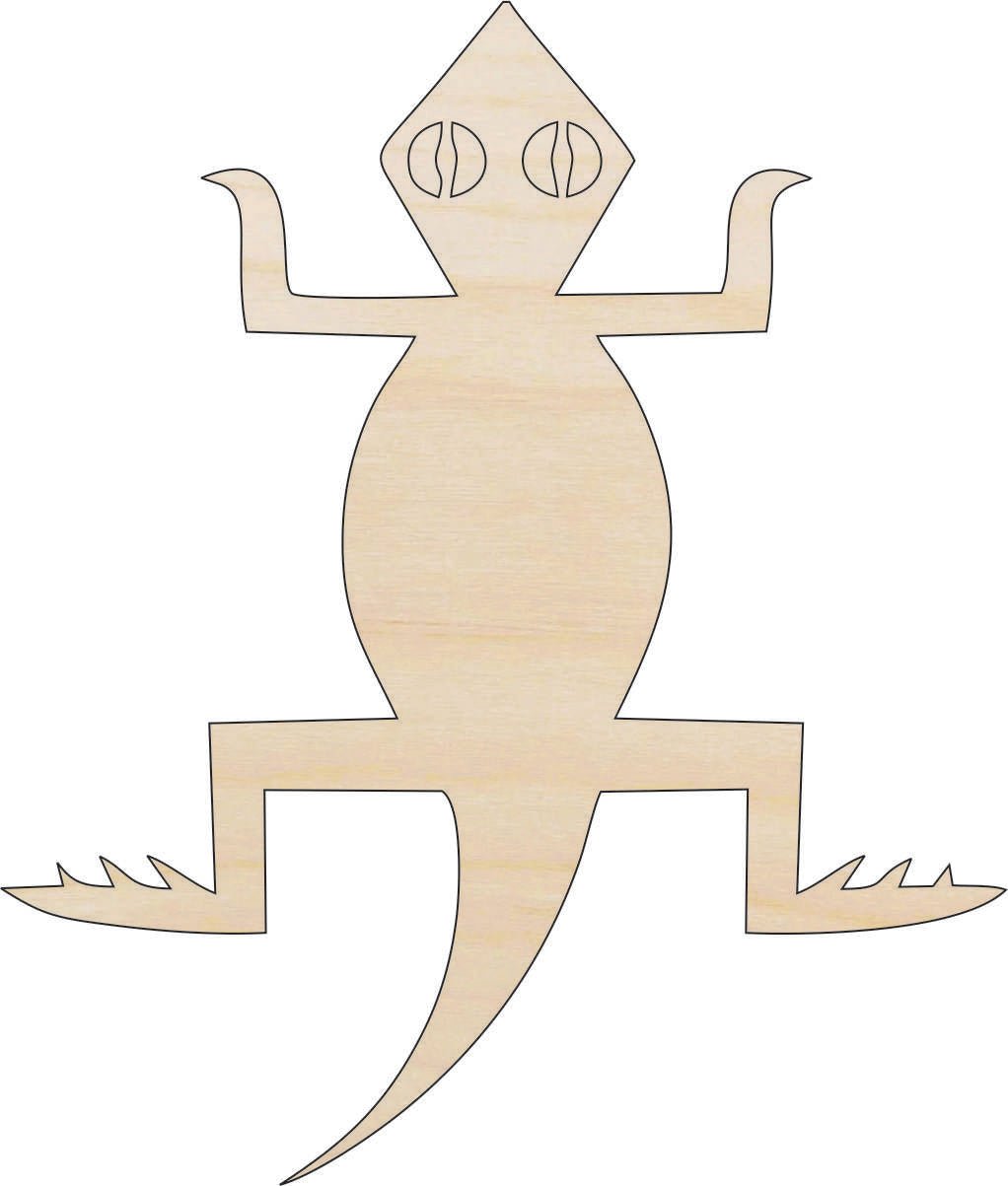 Lizard Wood Craft Shape - Laser Cut Baltic Birch Unfinished DIY Wood Art Supplies REP43 - The Wood Shape Store