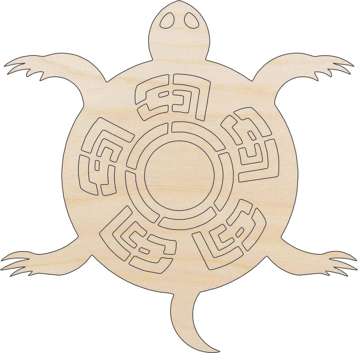 Turtle Wood Craft Shape - Laser Cut Baltic Birch Unfinished DIY Wood Art Supplies REP45 - The Wood Shape Store