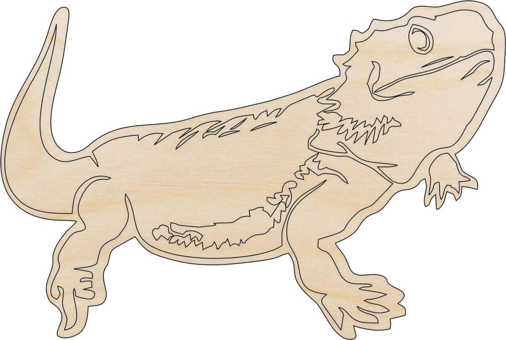 Lizard Bearded Dragon - Laser Cut Out Unfinished Wood Craft Shape REP55
