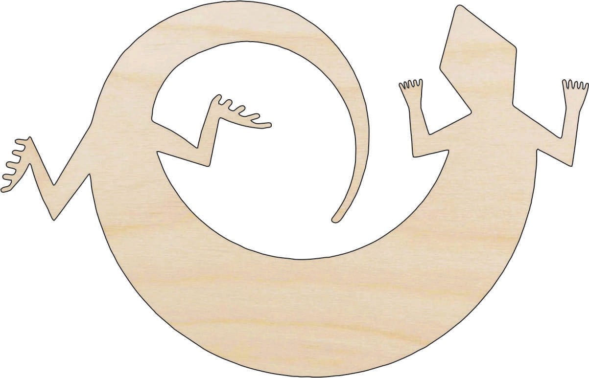 Lizard Wood Craft Shape - Laser Cut Baltic Birch Unfinished DIY Wood Art Supplies REP56 - The Wood Shape Store
