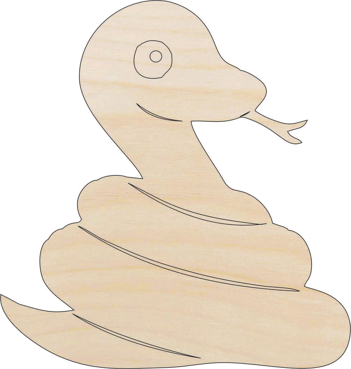 Snake Wood Craft Shape - Laser Cut Baltic Birch Unfinished DIY Wood Art Supplies REP5 - The Wood Shape Store