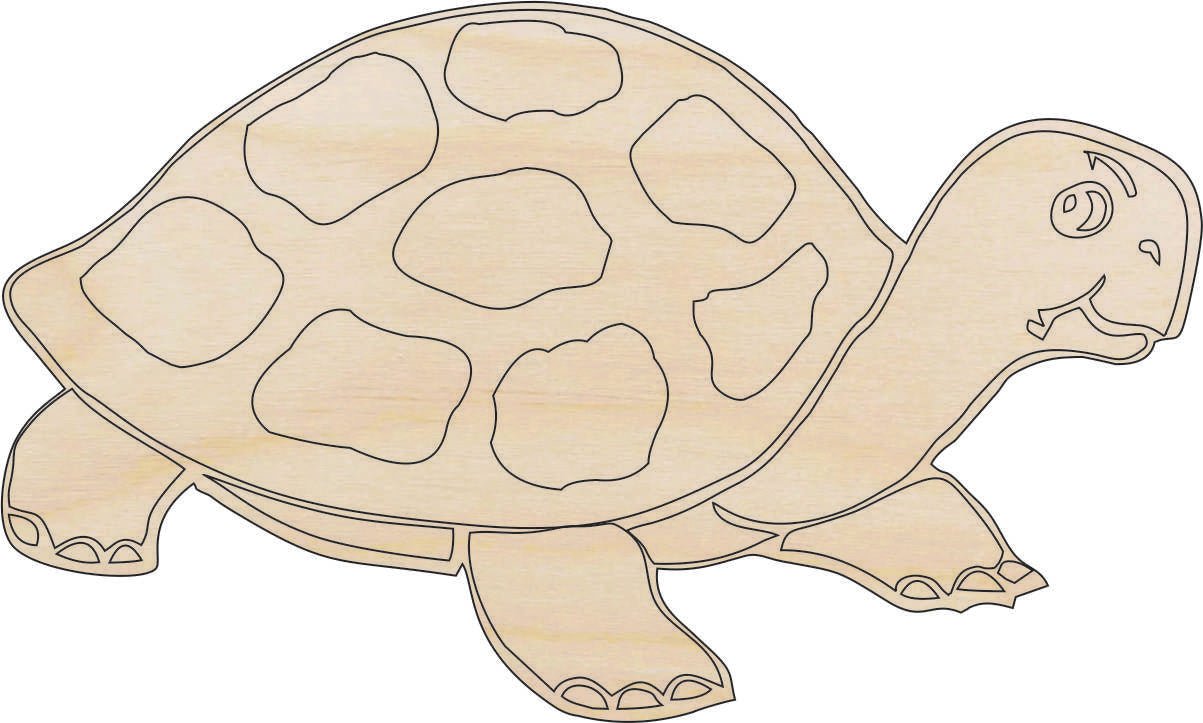 Turtle Wood Craft Shape - Laser Cut Baltic Birch Unfinished DIY Wood Art Supplies REP60 - The Wood Shape Store