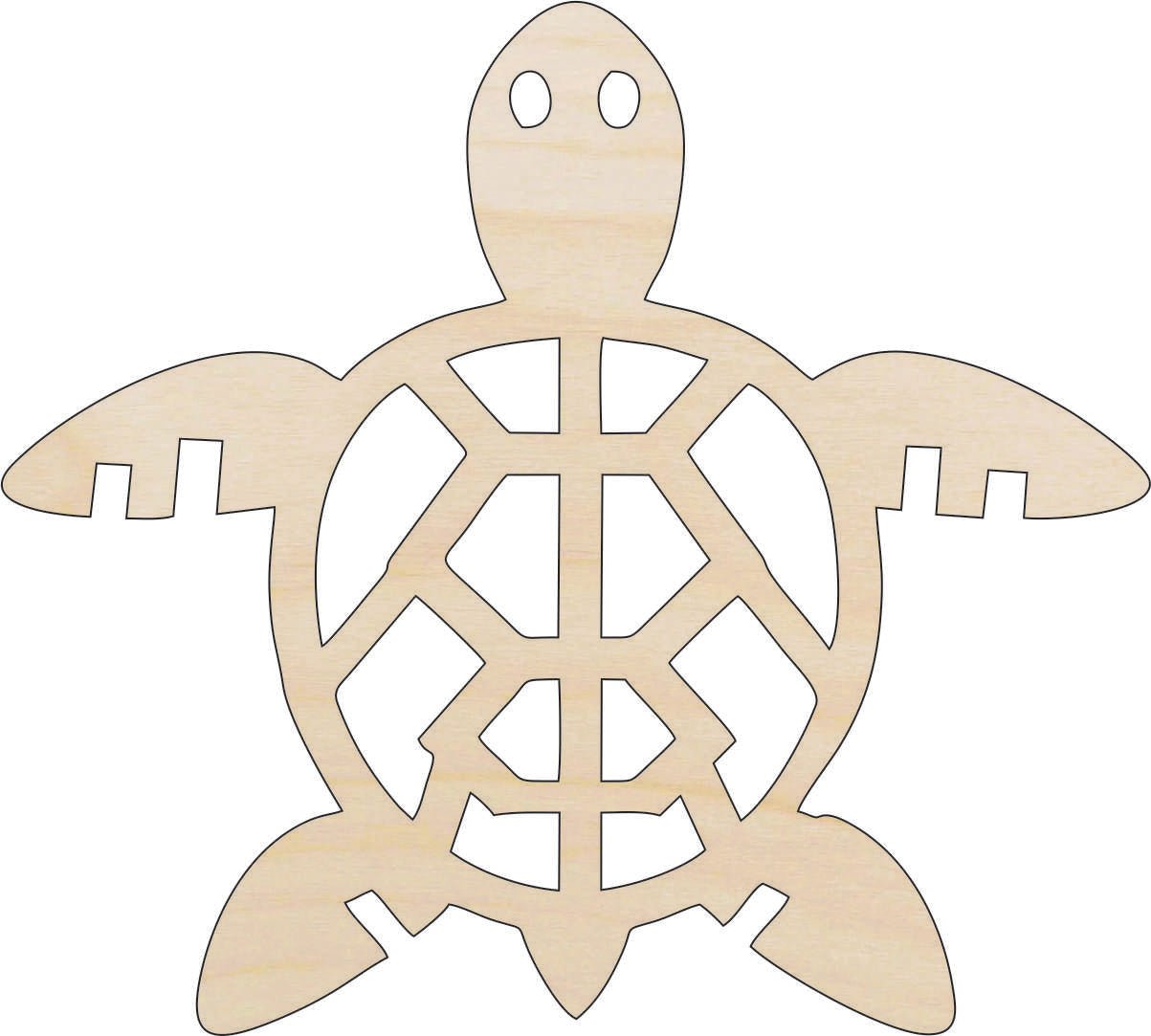 Sea Turtle Wood Craft Shape - Laser Cut Baltic Birch Unfinished DIY Wood Art Supplies REP61 - The Wood Shape Store