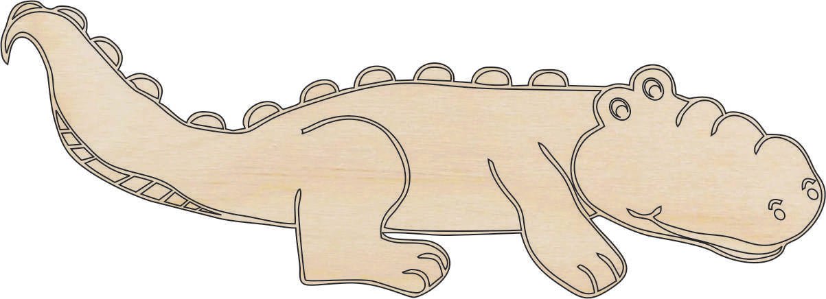 Alligator Wood Craft Shape - Laser Cut Baltic Birch Unfinished DIY Wood Art Supplies REP7 - The Wood Shape Store
