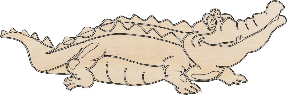Alligator Wood Craft Shape - Laser Cut Baltic Birch Unfinished DIY Wood Art Supplies REP9 - The Wood Shape Store