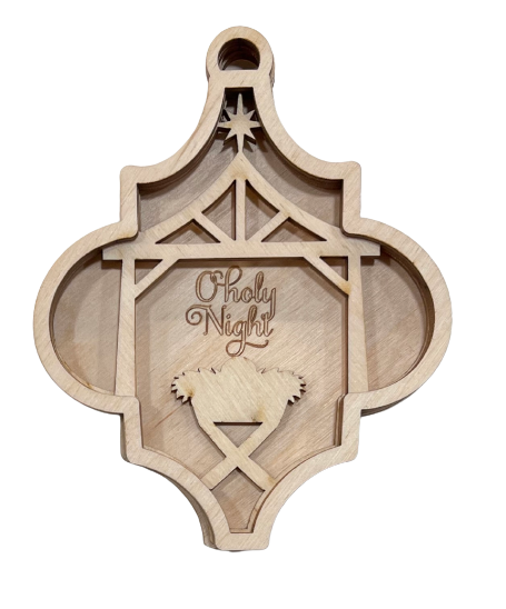 Door Sign Layered  Nativity  4 Pieces Laser Cut Out Unfinished Wood RND33