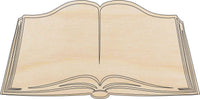 Book Wood Craft Shape - Laser Cut Baltic Birch Unfinished DIY Wood Art Supplies SCL12 - The Wood Shape Store