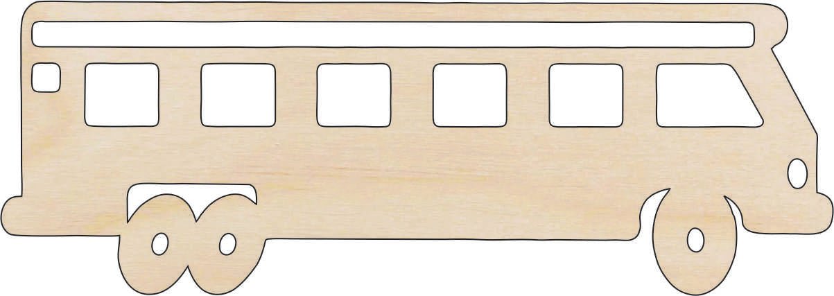 Schoolbus Wood Craft Shape - Laser Cut Baltic Birch Unfinished DIY Wood Art Supplies SCL15 - The Wood Shape Store