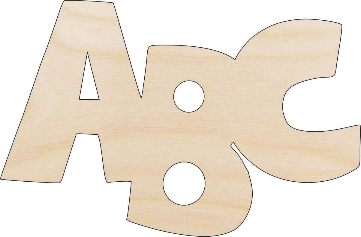 ABC Letters Wood Craft Shape - Laser Cut Baltic Birch Unfinished DIY Wood Art Supplies SCL19 - The Wood Shape Store