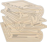 Books Wood Craft Shape - Laser Cut Baltic Birch Unfinished DIY Wood Art Supplies SCL1 - The Wood Shape Store