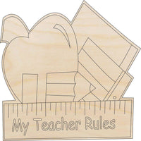 Teacher Wood Craft Shape - Laser Cut Baltic Birch Unfinished DIY Wood Art Supplies SCL24 - The Wood Shape Store