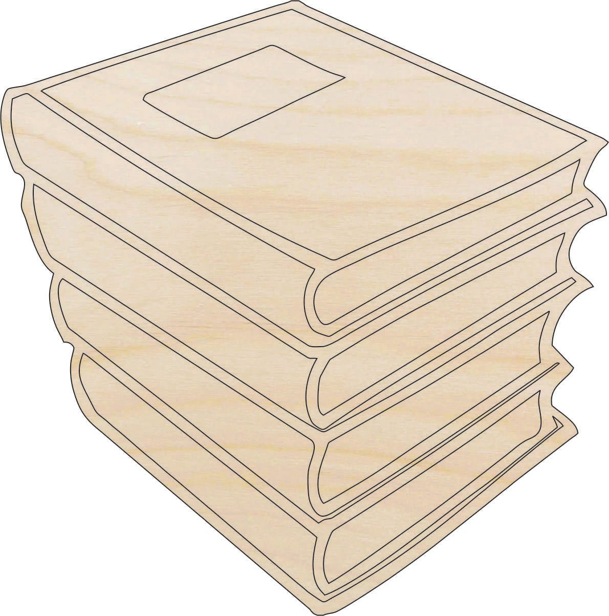 Books Wood Craft Shape - Laser Cut Baltic Birch Unfinished DIY Wood Art Supplies SCL4 - The Wood Shape Store