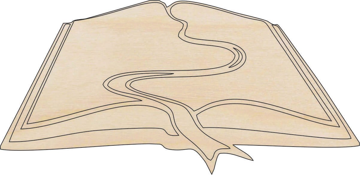 Book Wood Craft Shape - Laser Cut Baltic Birch Unfinished DIY Wood Art Supplies SCL5 - The Wood Shape Store