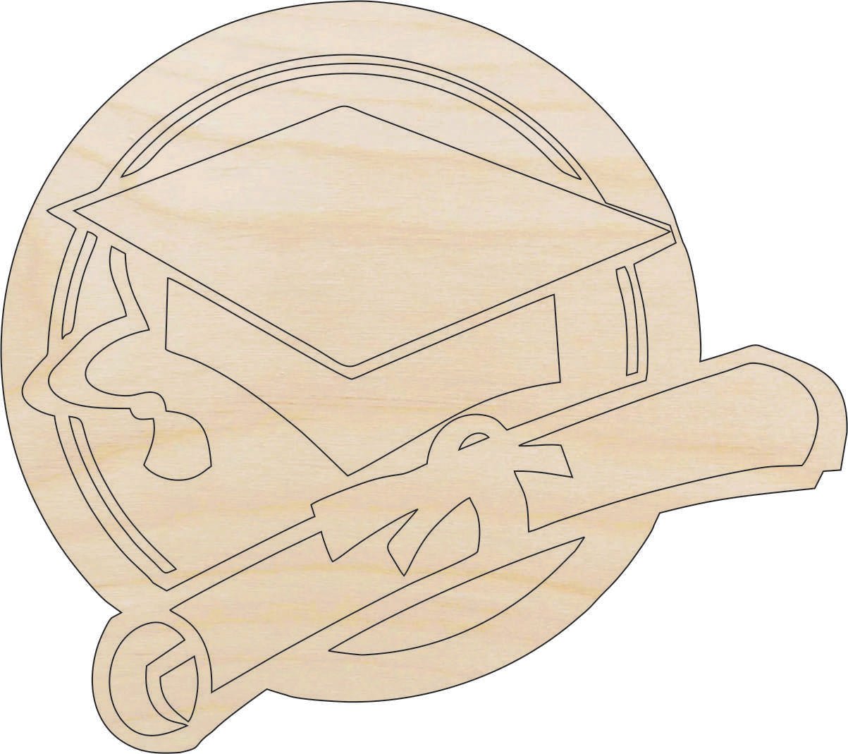 Graduation Wood Craft Shape – Laser Cut Baltic Birch Unfinished DIY Wood Art Supplies SCL6 - The Wood Shape Store