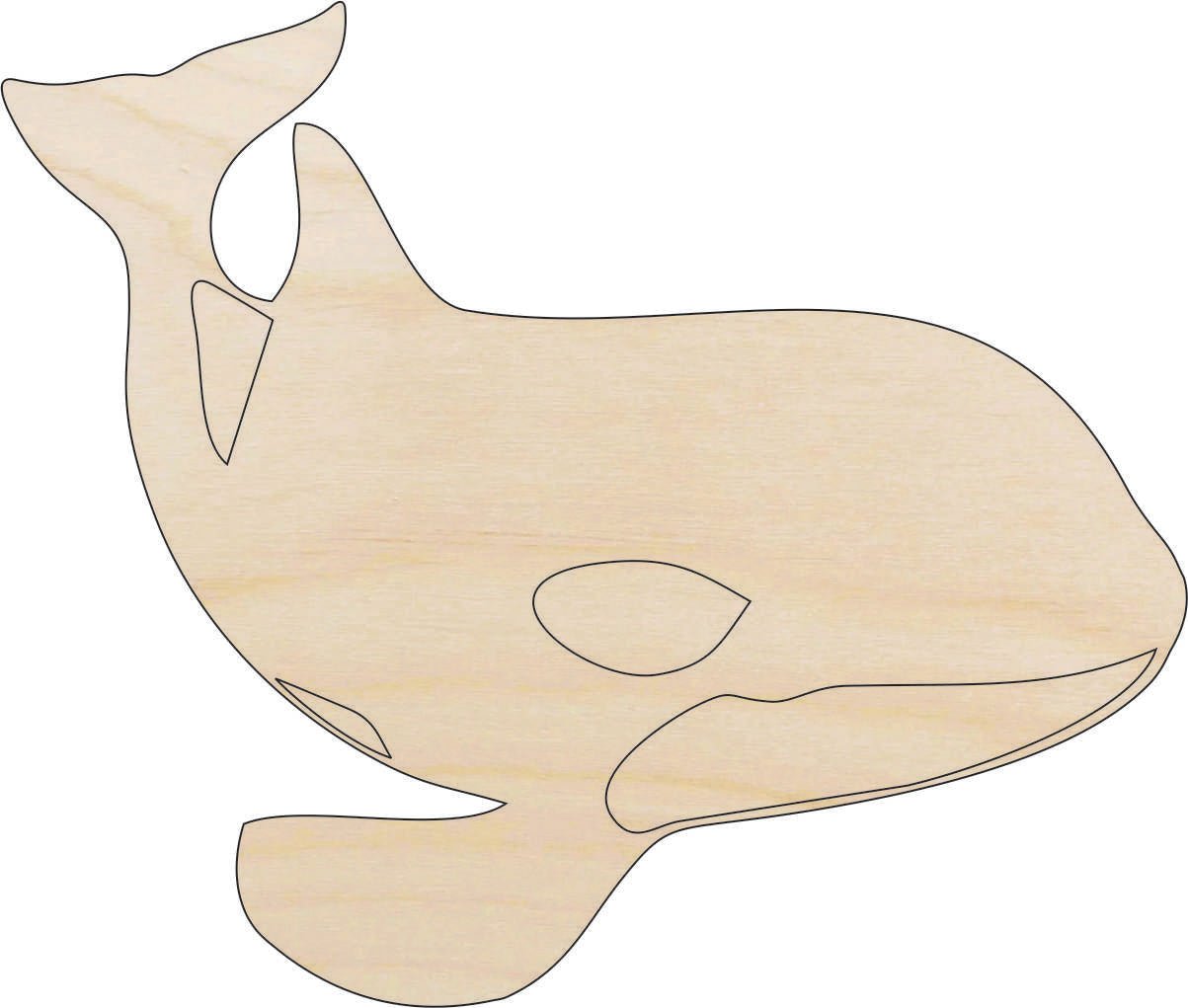 Whale Wood Craft Shape - Laser Cut Baltic Birch Unfinished DIY Wood Art Supplies SEA102 - The Wood Shape Store