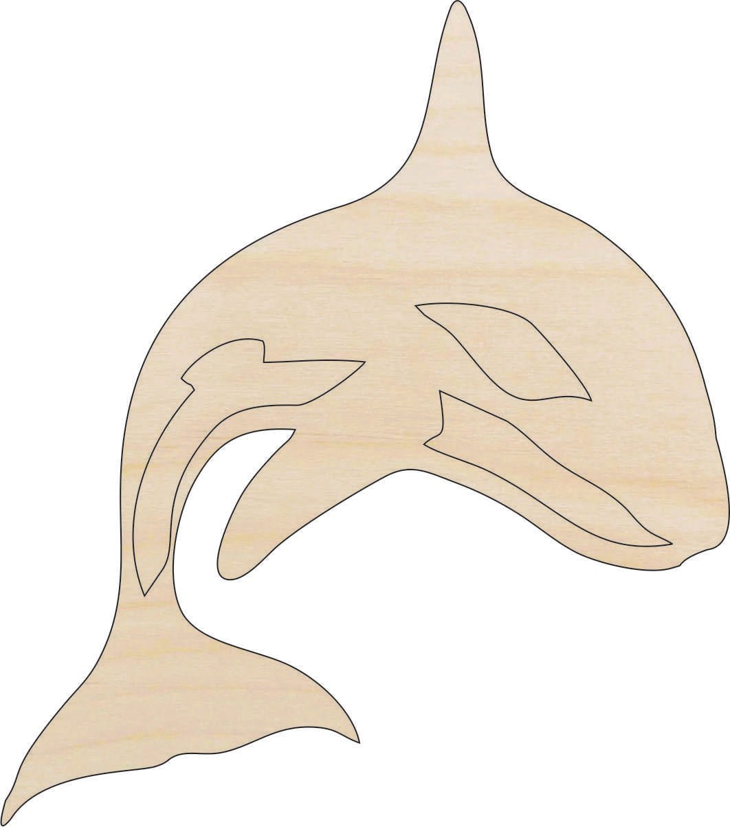 Whale Wood Craft Shape - Laser Cut Baltic Birch Unfinished DIY Wood Art Supplies SEA105 - The Wood Shape Store