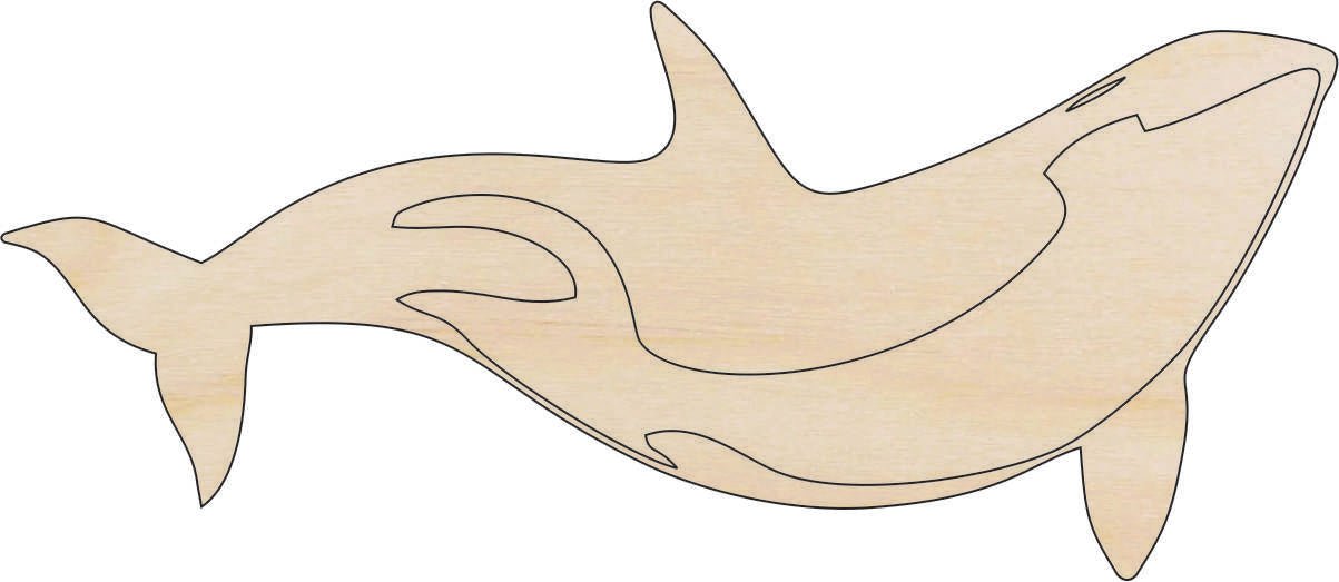 Whale Wood Craft Shape - Laser Cut Baltic Birch Unfinished DIY Wood Art Supplies SEA109 - The Wood Shape Store