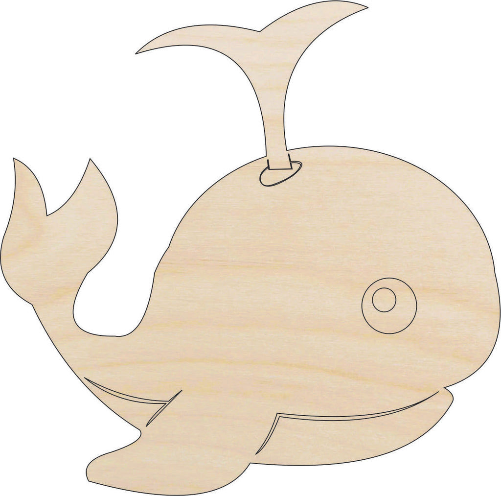 Whale - Laser Cut Out Unfinished Wood Craft Shape SEA10