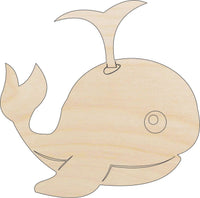 Whale Wood Craft Shape - Laser Cut Baltic Birch Unfinished DIY Wood Art Supplies SEA10 - The Wood Shape Store
