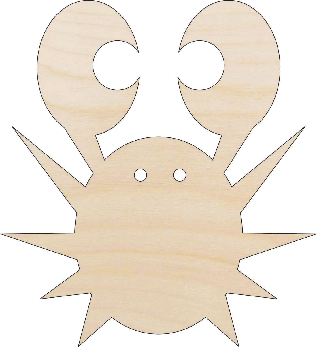 Crab Wood Craft Shape - Laser Cut Baltic Birch Unfinished DIY Wood Art Supplies SEA111 - The Wood Shape Store