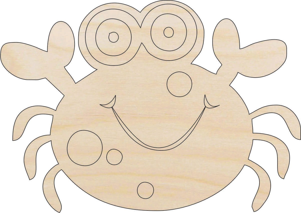 Crab Wood Craft Shape - Laser Cut Baltic Birch Unfinished DIY Wood Art Supplies SEA113 - The Wood Shape Store