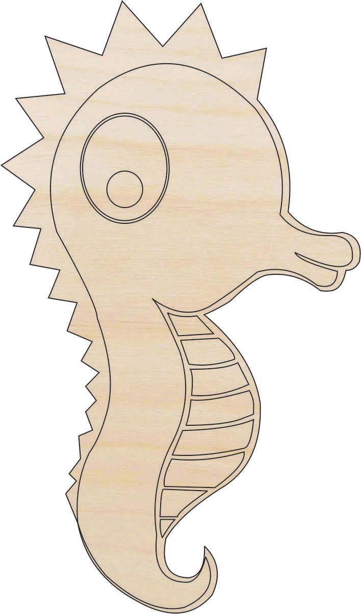 Seahorse Wood Craft Shape - Laser Cut Baltic Birch Unfinished DIY Wood Art Supplies SEA114 - The Wood Shape Store