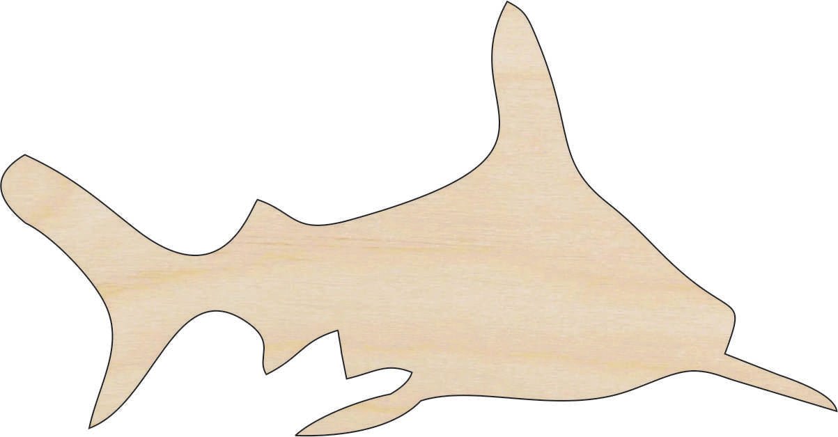 Shark Wood Craft Shape - Laser Cut Baltic Birch Unfinished DIY Wood Art Supplies SEA116 - The Wood Shape Store