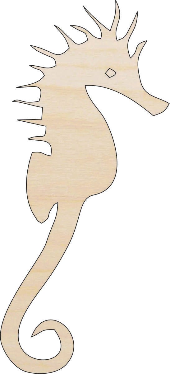 Seahorse Wood Craft Shape - Laser Cut Baltic Birch Unfinished DIY Wood Art Supplies SEA119 - The Wood Shape Store