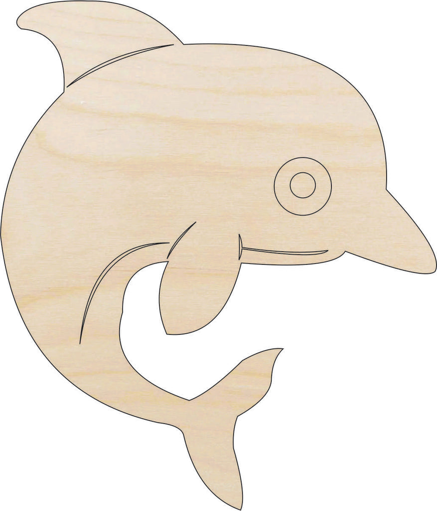 Dolphin - Laser Cut Out Unfinished Wood Craft Shape SEA11