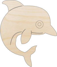 Dolphin Wood Craft Shape - Laser Cut Baltic Birch Unfinished DIY Wood Art Supplies SEA11 - The Wood Shape Store