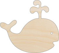 Whale Wood Craft Shape - Laser Cut Baltic Birch Unfinished DIY Wood Art Supplies SEA123 - The Wood Shape Store