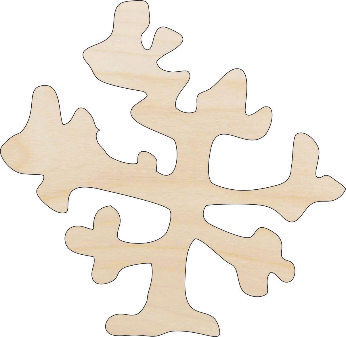 Seaweed Wood Craft Shape - Laser Cut Baltic Birch Unfinished DIY Wood Art Supplies SEA126 - The Wood Shape Store