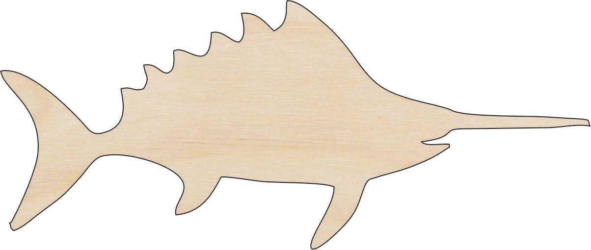 Swordfish Wood Craft Shape - Laser Cut Baltic Birch Unfinished DIY Wood Art Supplies SEA133 - The Wood Shape Store