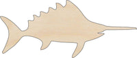Swordfish Wood Craft Shape - Laser Cut Baltic Birch Unfinished DIY Wood Art Supplies SEA133 - The Wood Shape Store