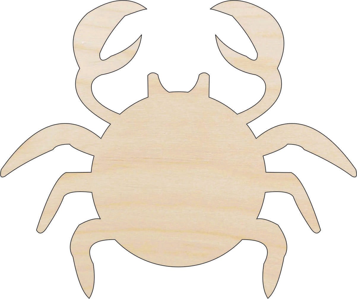 Crab Wood Craft Shape - Laser Cut Baltic Birch Unfinished DIY Wood Art Supplies SEA137 - The Wood Shape Store